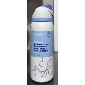 OWALA 32oz FreeSip Water Bottle, TIED AND TRUE BLUE BOWS